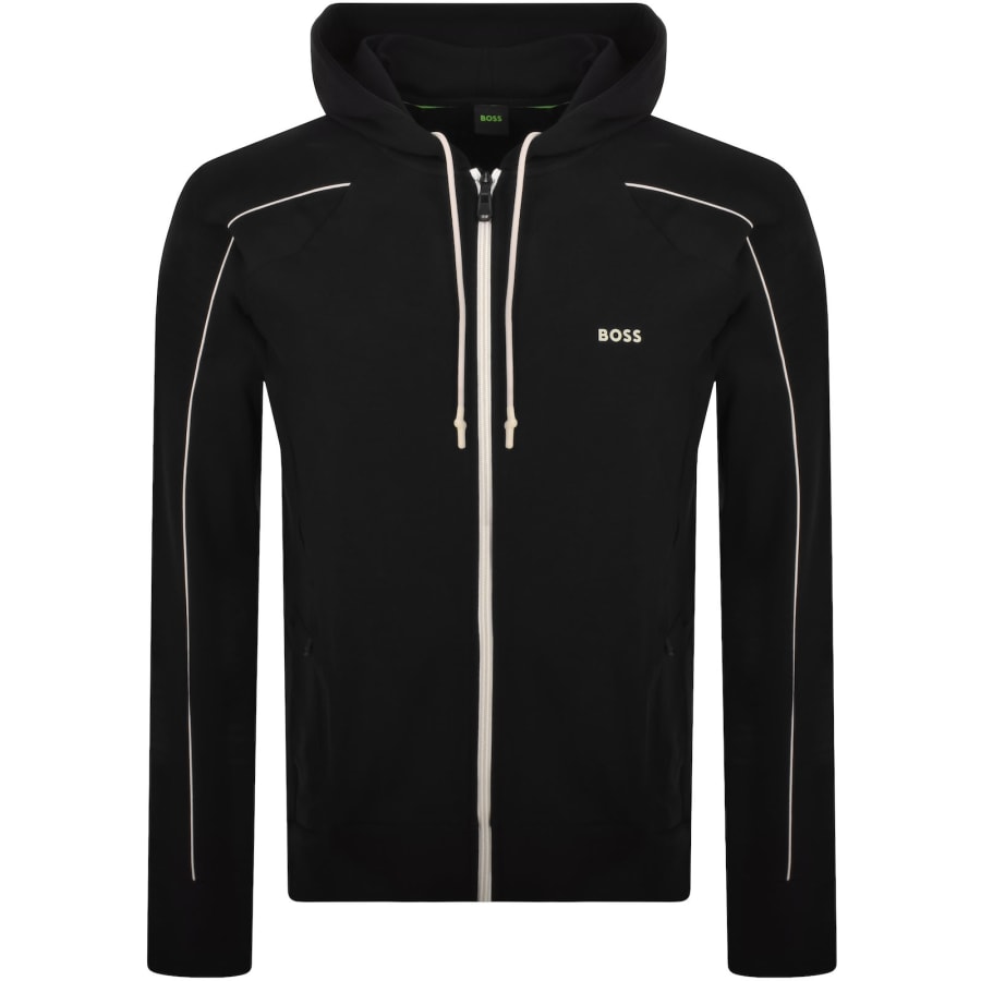 Boss athleisure saggy full zip hoodie black top